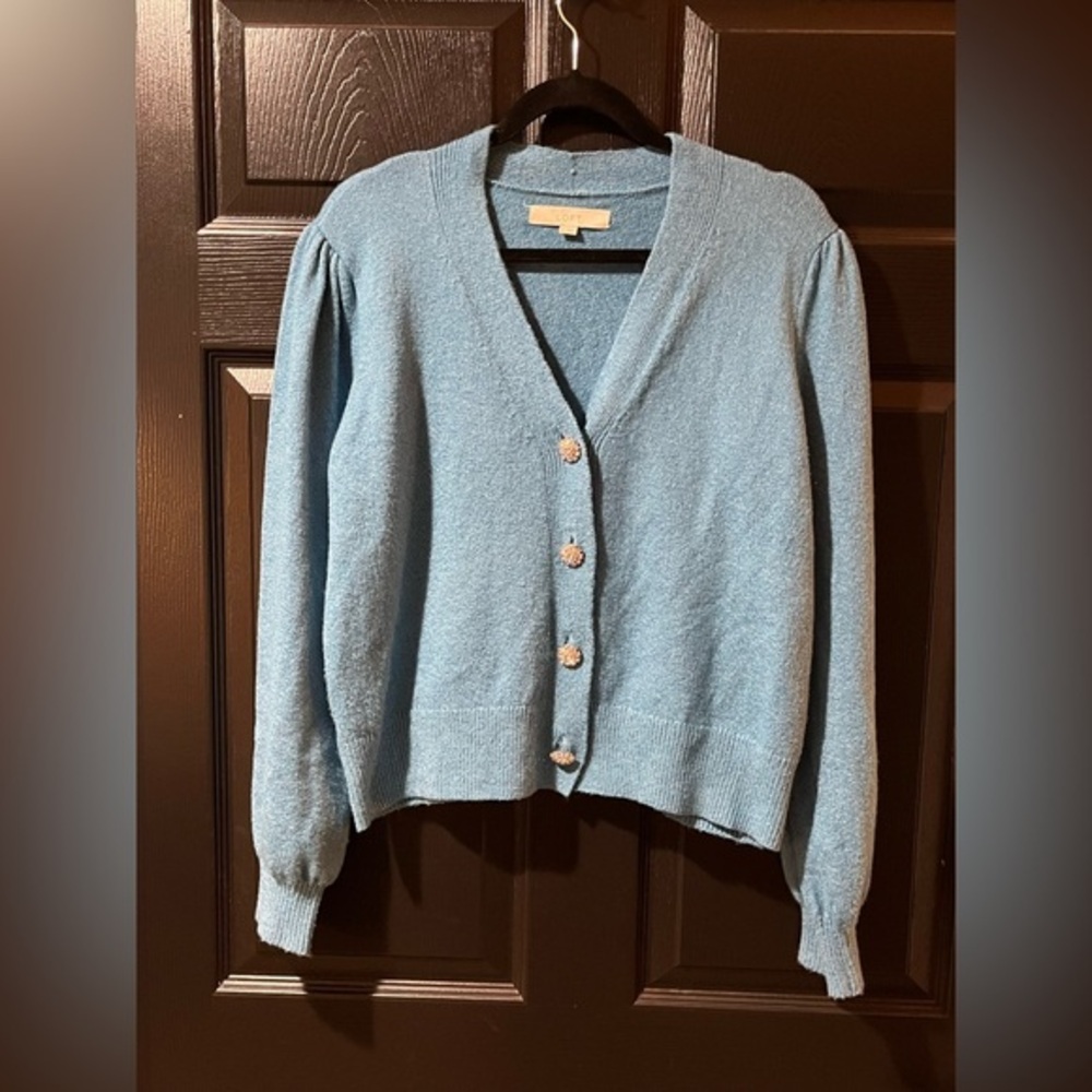 LOFT Rhinestone Button Cardigan Sweater